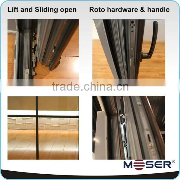 Aluminum sliding security door with security glass