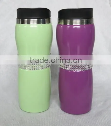 Attractive 16 oz stainless steel mug with lid
