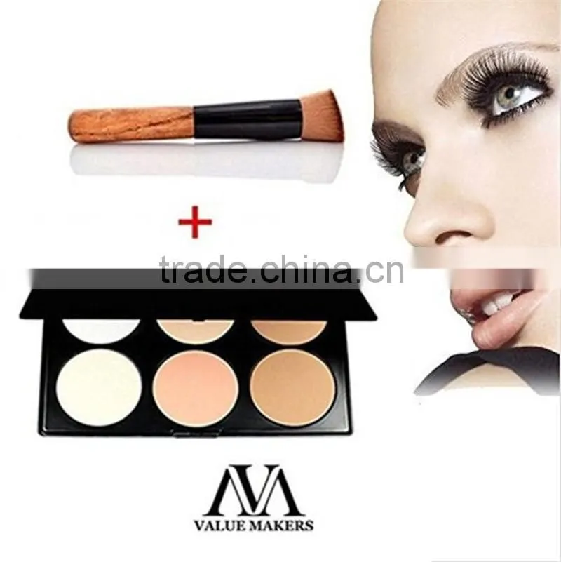 6 colors smothen formula oil control foundation powder forehead ,nose,chin and cheek pressed powder