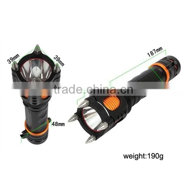 1196 Function 4 In 1-Alarm/Window Breaker 10W XML T6 aluminum material led flashlight