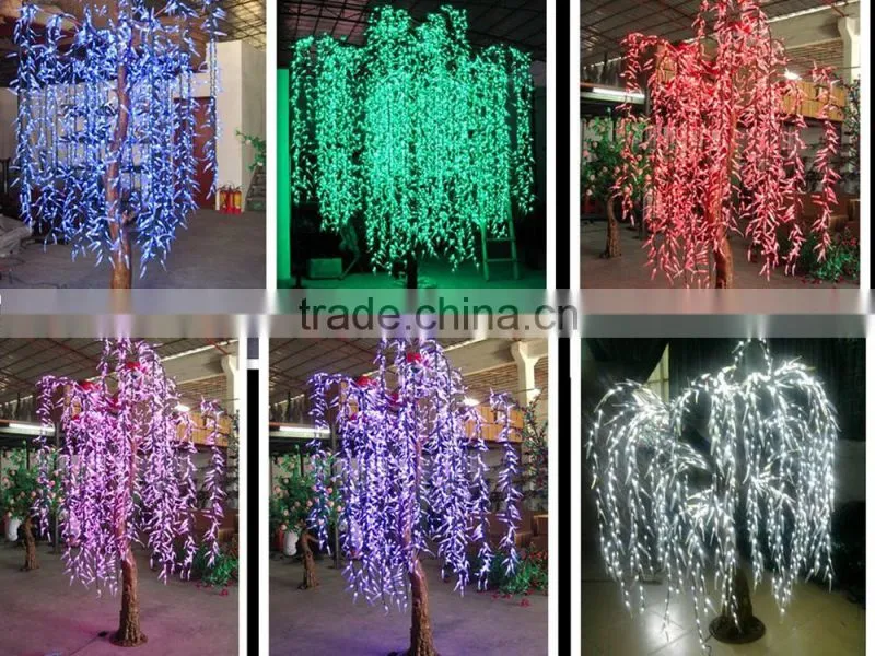 New Arrival Large Outdoor White Artificial Led Lighted Christmas Weeping Willow Tree