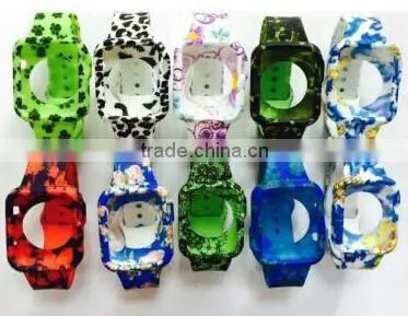 Patterns Band Strap Bracelet Fitness Replacement With Built-in Watch Frame Surround for Apple Watch iWatch 42mm/38m
