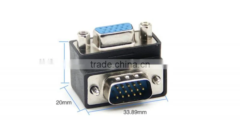 Hot sale angle 90 degree VGA adapter male to female