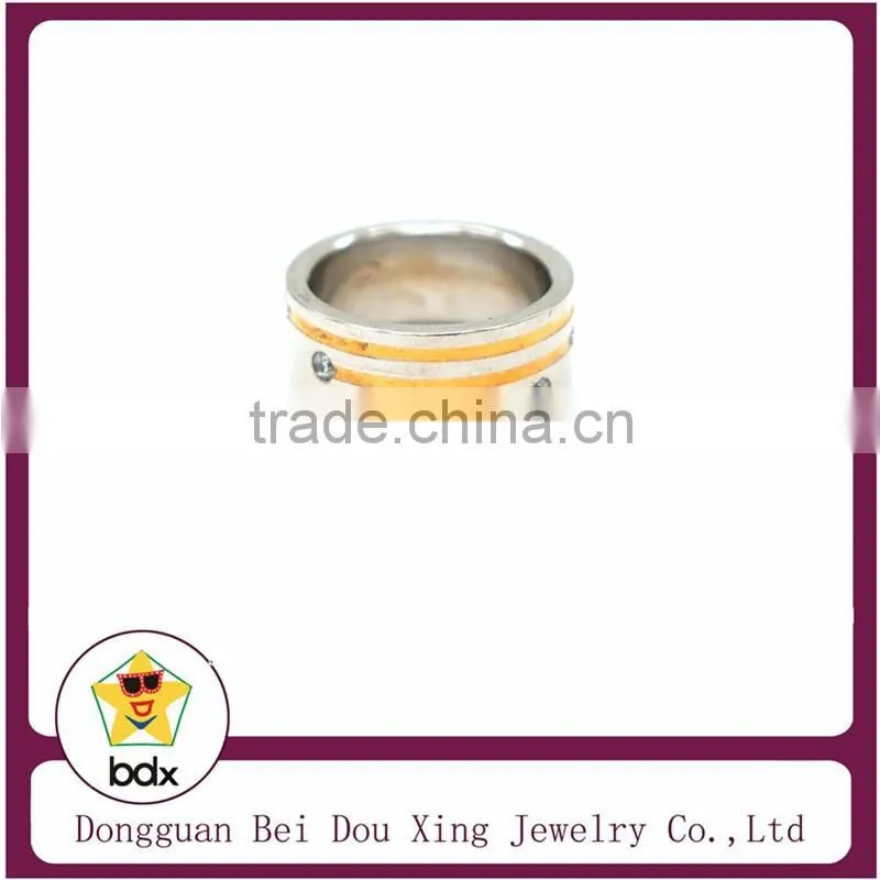 New crystal paved design with 18K gold plated stainless steel 316 fashion Ring