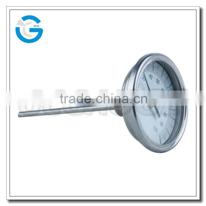 High quality all stainless steel industrial back connection temperature gauge