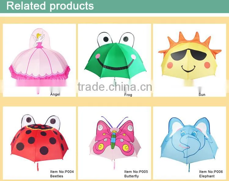 High quality kids animal print umbrellas rain umbrella cute made in china