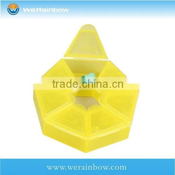 custom plastic 7 days round pill box