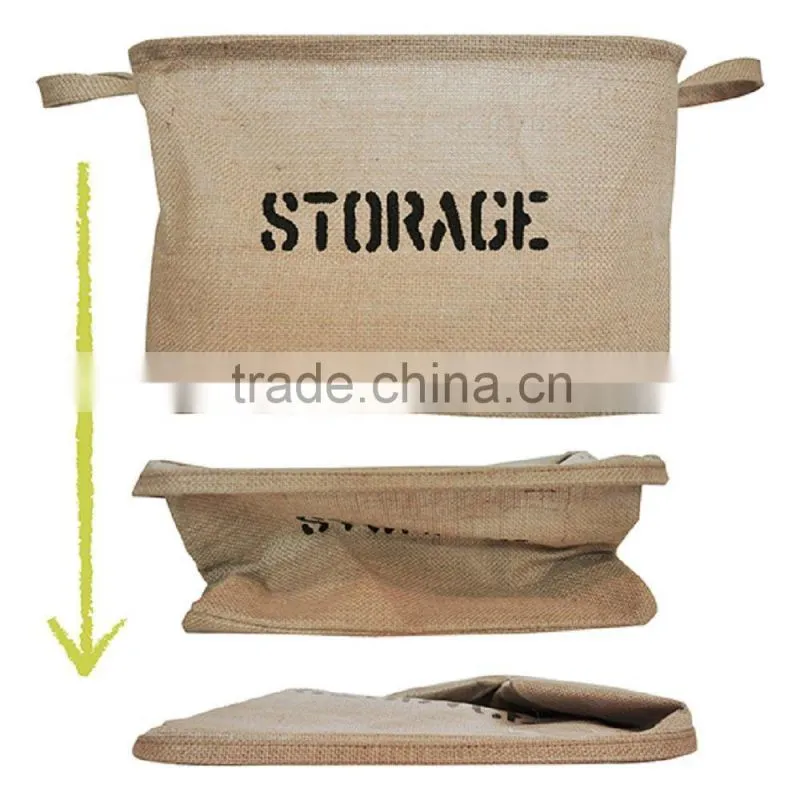 Jute Collapsible Organizing Baskets for Clothing Storage