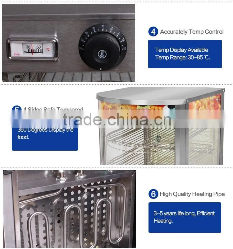 CI-1P Hot sell pie warmer/food warmer showcase /pie display warmer showcase commercial 3 layers