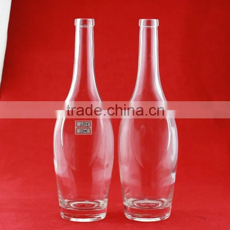 wholesale 750ml wine bottles decal glass spirit bottle hith thin frosted liquor bottles