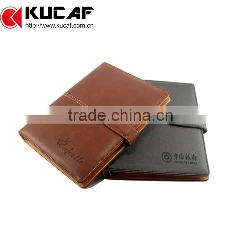 Hardcover pu leather notebook with embossed logo