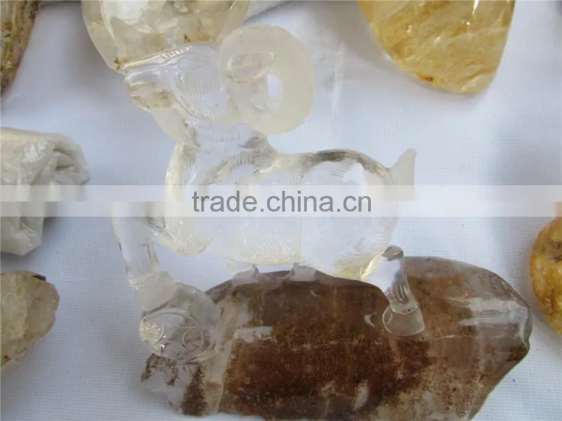 Hot sell unique gemstonestone animals sculpture handicraft carving tiger lion horse