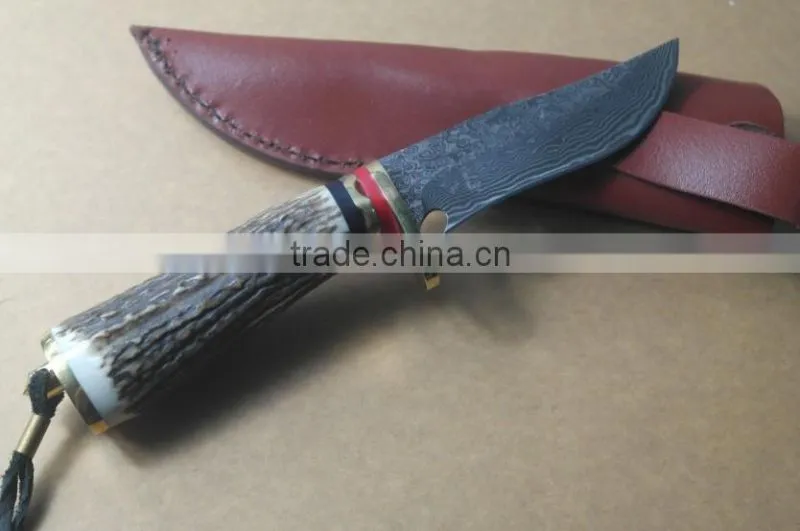 OEM 100% handmade Damascus steel hunting knife