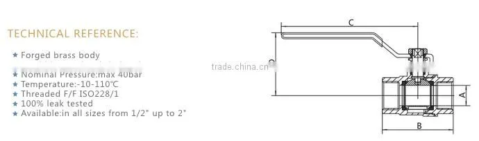 ART.1001 Manufacturer wholesale 1/2" 3/4" 1" manual operated forged brass ball valve for water oil gas air price made in china