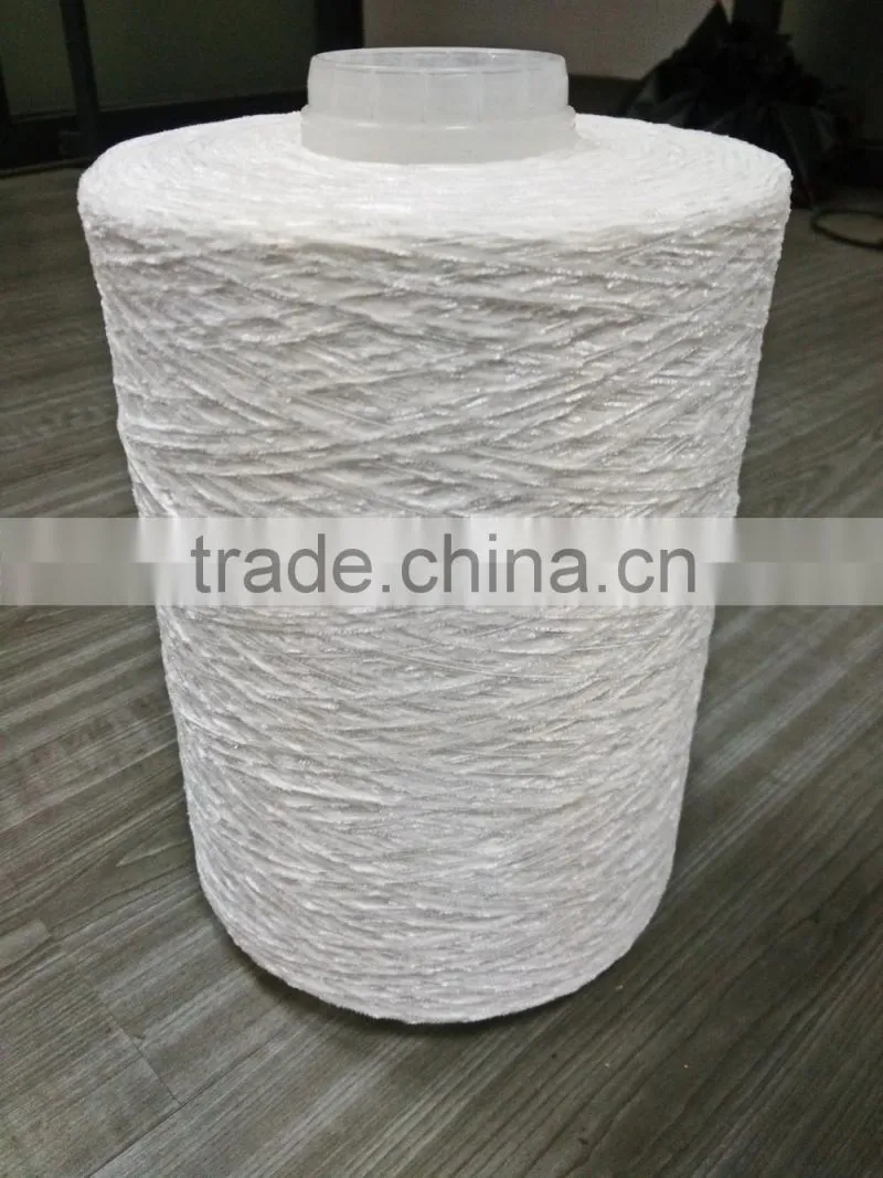 Acrylic Bright White Chenille Yarn