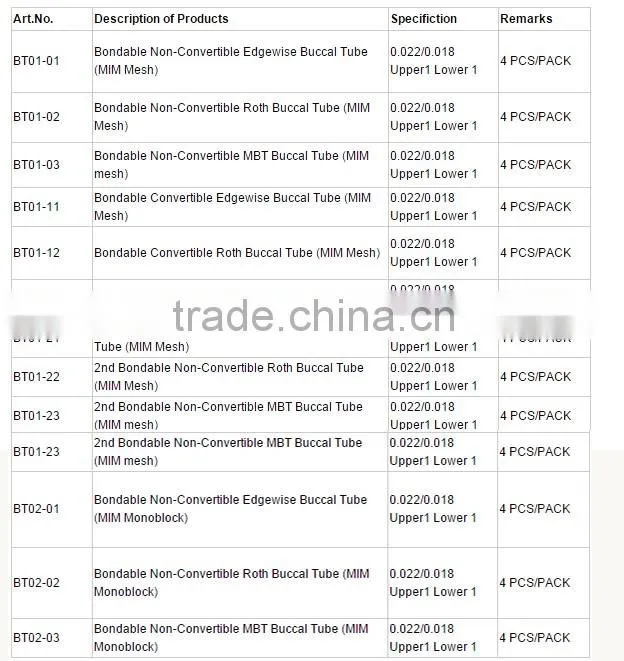 Orthodontic Buccal Tubes With Factory Price