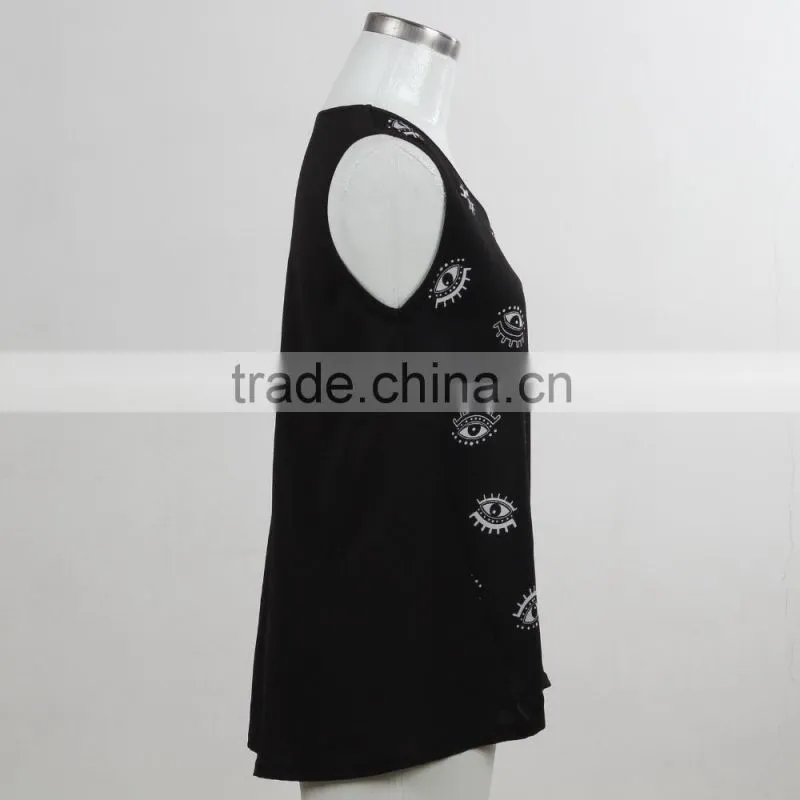 F5S15169 Fashion Black Tank Top for Women Manufacturer
