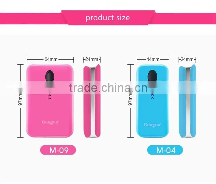 Guoguo 2016 Promotion fast charging portable fish mouth 5200mAh power bank for iphone7