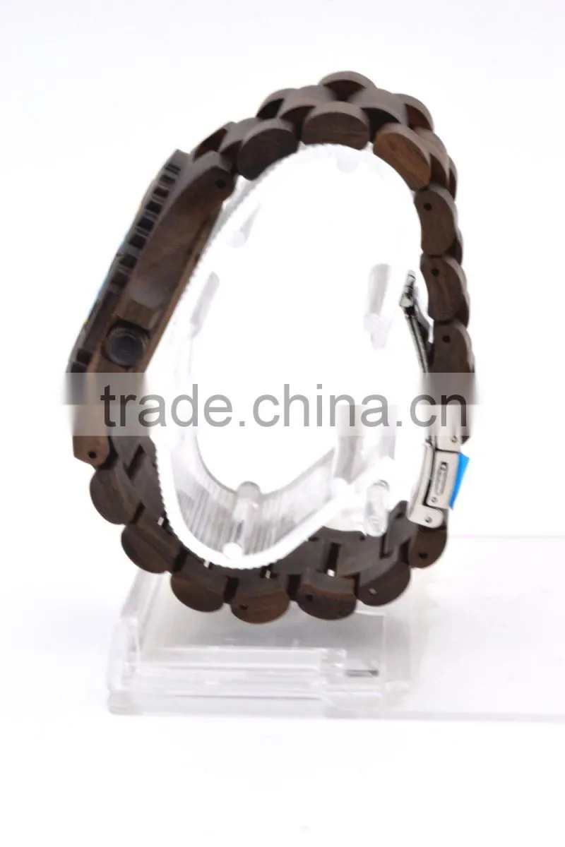 Hot selling japan movement quartz wood watch