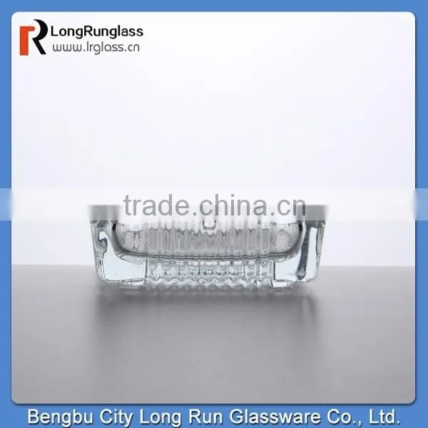 LongRun 4oz China popular machine pressed square glass ashtray with elegant design
