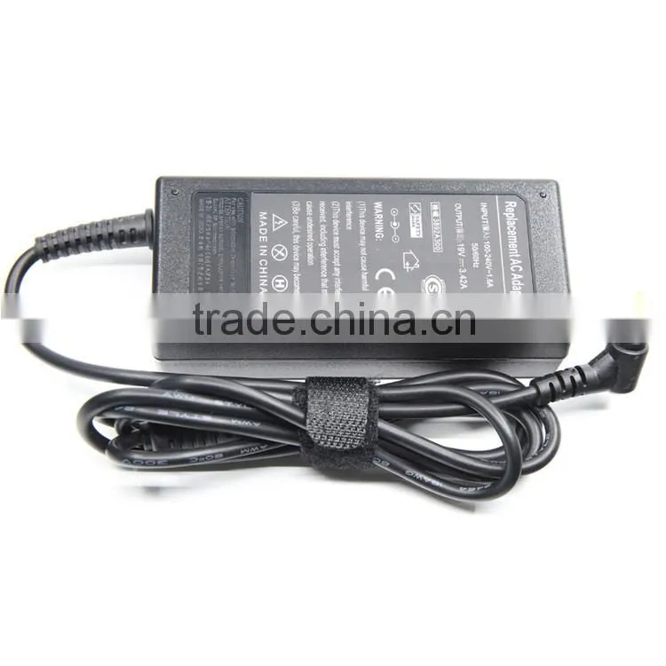 19V 3.42A 5.5x1.7MM Yellow Tip Laptop AC 110v to 240v Adapter
