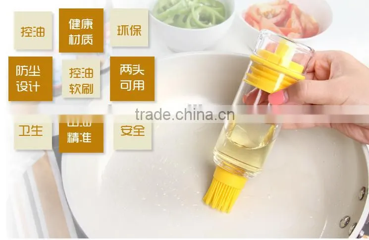 high quality Oil Brush Bottle Dual Head Silicone Oil Bottle Pastry Butter Baking Cooking BBQ Basting Brush Kit