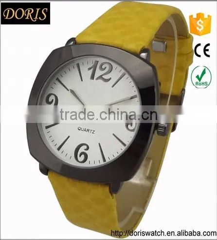 LOGO custom fashin leather watch stainless steel back women