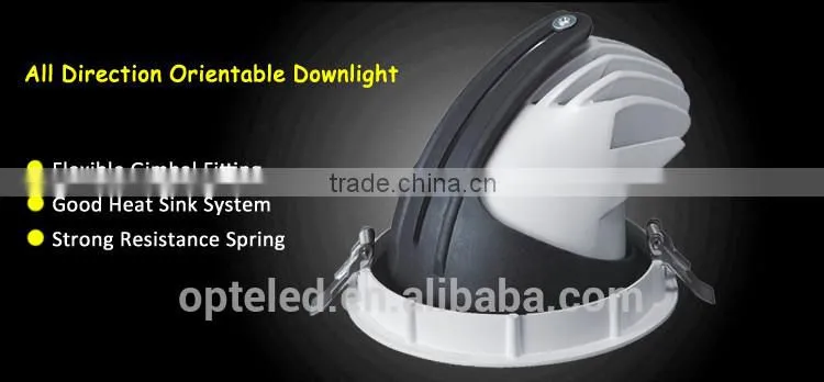 hot-selling European standard adjustable rotating cob down light 30w dimmable led shop downlight