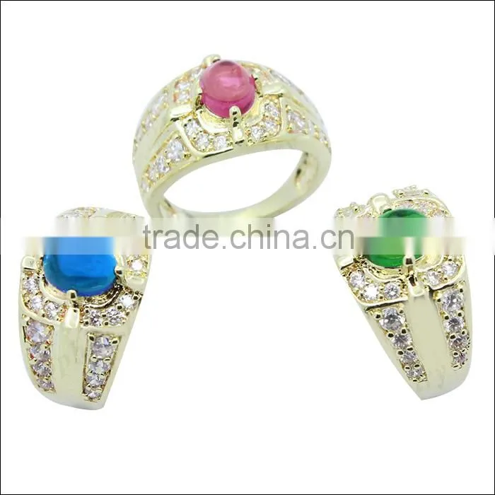 Wholesale brass jewelry gemstone man ring can be make in 925 silver