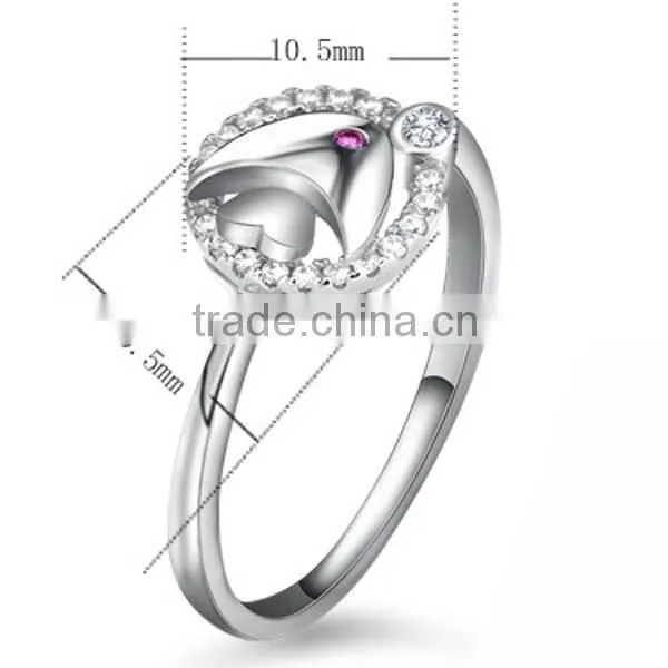 Wholesale Korean edition fish design 925 sterling silver rings