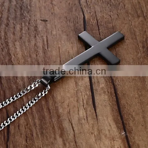 Europe Inverted Cross Stainless Steel Necklace 2016