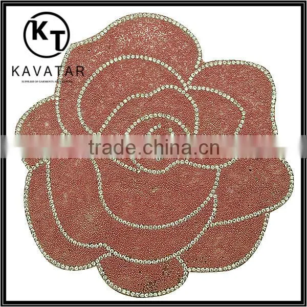 2016 New arrival Iron on diamond rose /flower patches