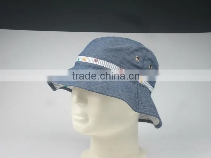 chambray blank bucket hat for women