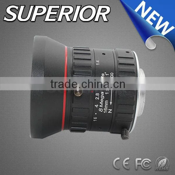 NEW ARRIVAL rear camera lens replacement 8.0 MP 16mm lens focus F1.4 Manual iris C mount Lens CCTV Camera lenses