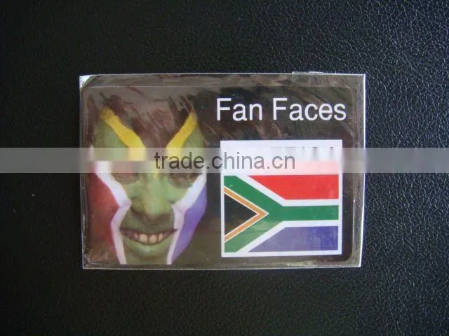 World cup face paint card for football fans painting