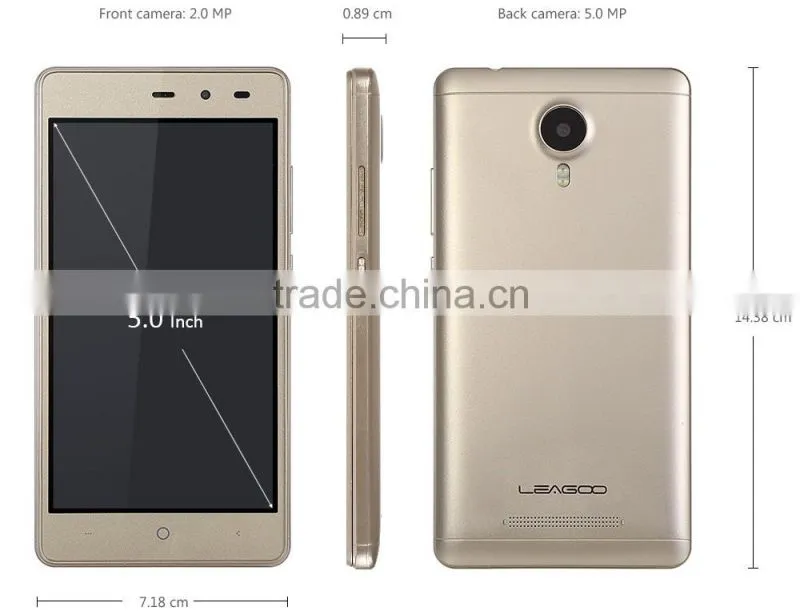 Leagoo Z5 3G Smartphone 5.0 inch Android 6.0 MTK6580 Quad Core 1.3GHz 1GB RAM 8GB ROM Dual Cameras GPS Bluetooth 4.1