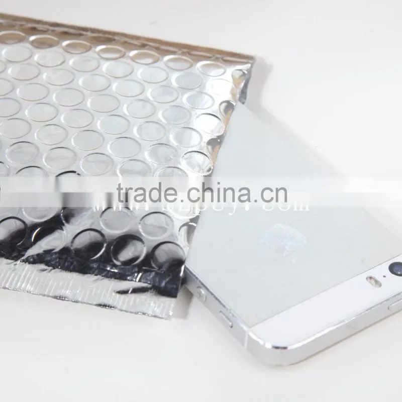 light silver metallic bubble mailers