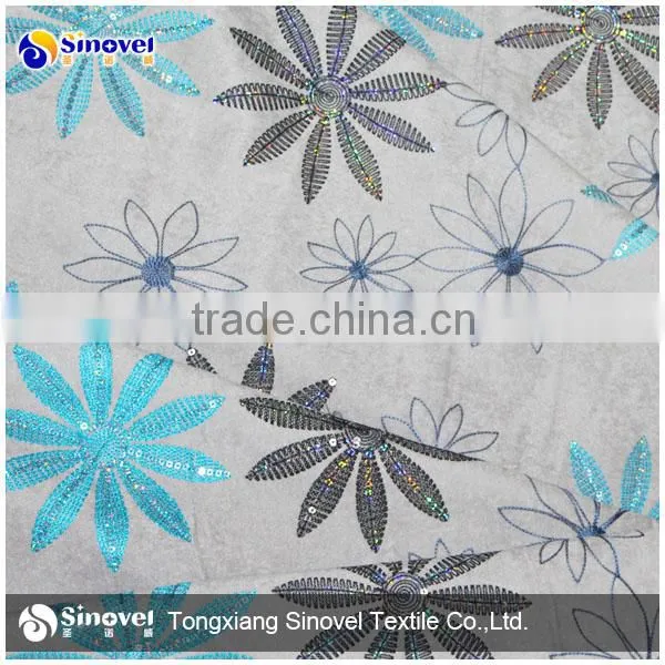 100% Polyester Embroidered Alboa Fabric/Embroidered fabric