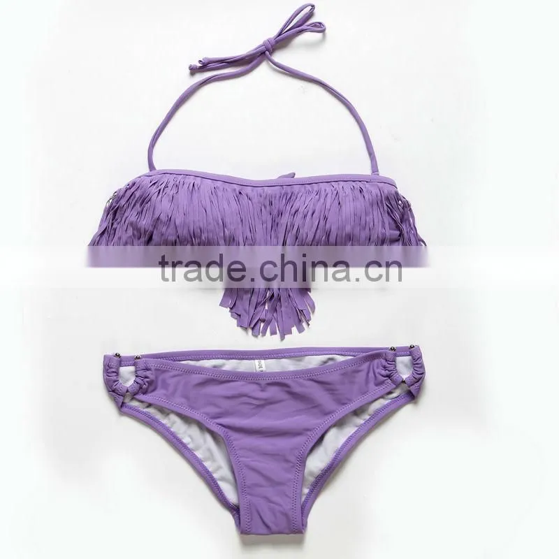 Latest Highly Elastic In Stock Women Tassel Bikini Swimwear