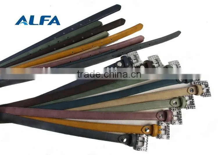 Fashion Sash Belt With Rhinestone Buckle