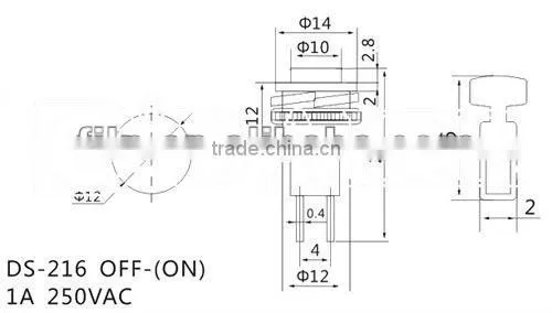 YL6-11 12mm 12v waterproof mini push button switch 1a on off