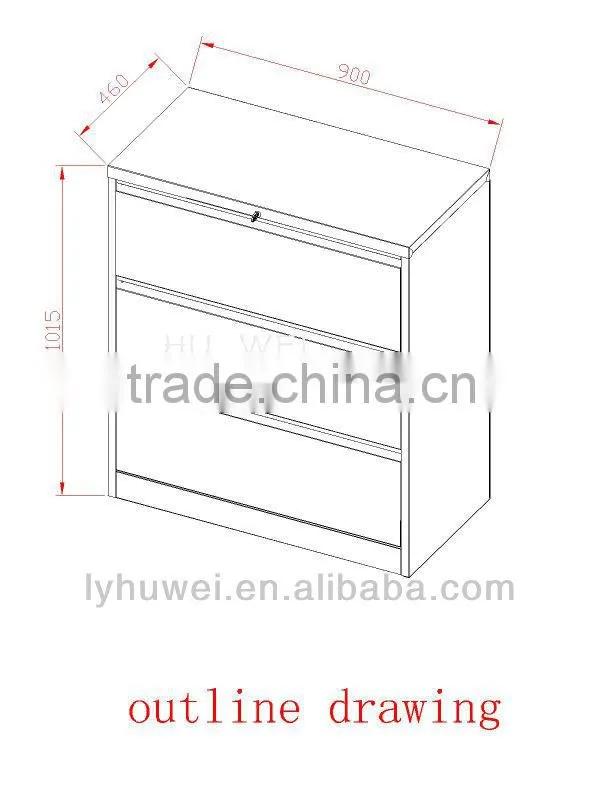 3 drawer storage cabinets steel, high quality office furniture file cabinet