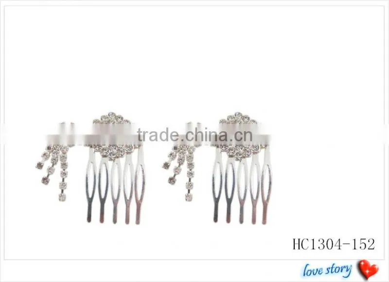 Dragonfly hair combs with rhinestone crystal ,professional hair comb