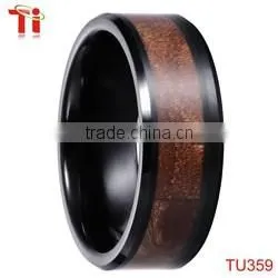 Fashion tungsten carbide wedding band rings inlay steel accessory
