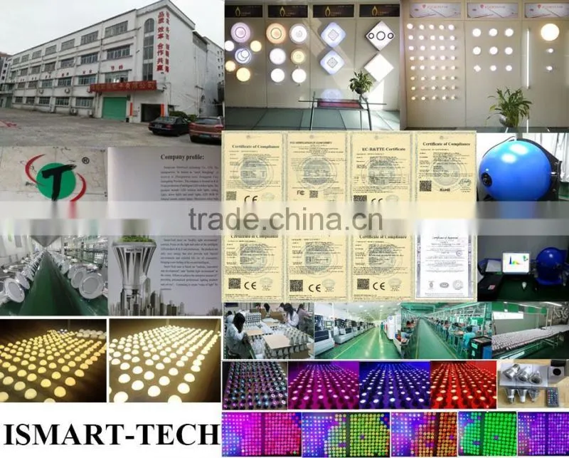 LED light E26 / E27 9W RGBW full color change bulb with RF remote control