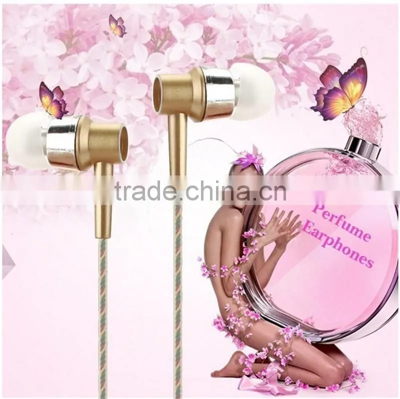Fashion perfume earphone with mic