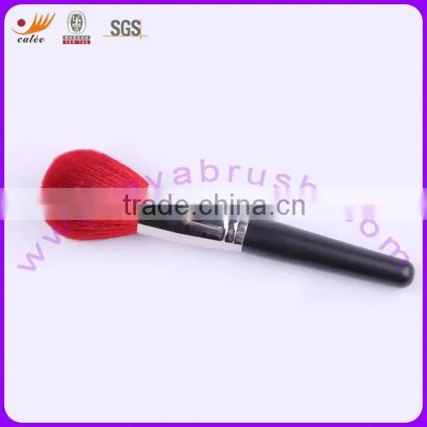 Goat hair power brush for cosmetic with copper ferrule,wooden handle