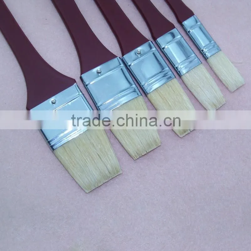5 sizes long handle white bristle hair wall painting brush set
