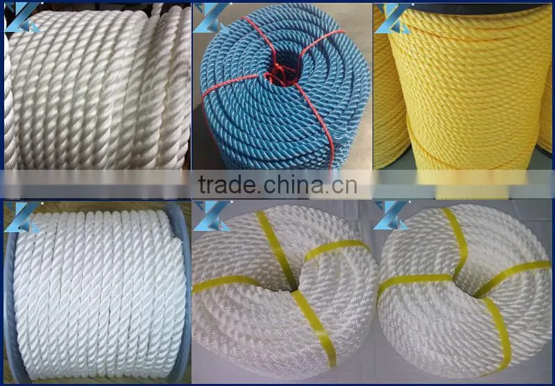 3 strand polypropylene cordage with excellent elongation