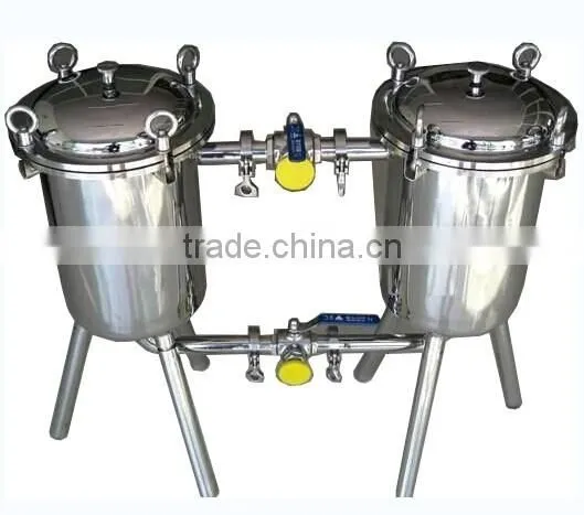 Stainless steel duplex filter housing, oil filter, milk filter with low price